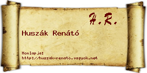 Huszák Renátó névjegykártya