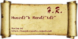 Huszák Renátó névjegykártya